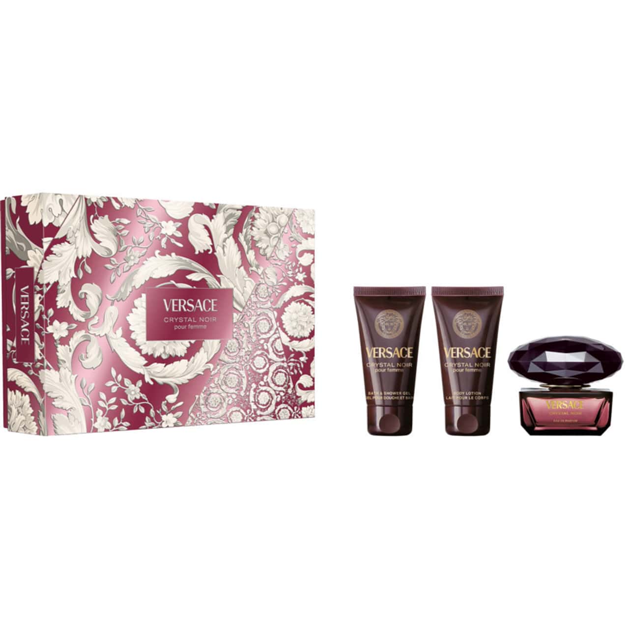 VERSACE CRYSTAL NOIR CONFEZIONE EDT 50ML + SHOWER GEL 50ML + BODY LOTION 50ML