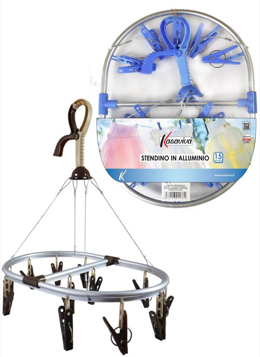 KASAVIVA STENDINO IN ALLUMINIO OVALE 15 MOLLETTE