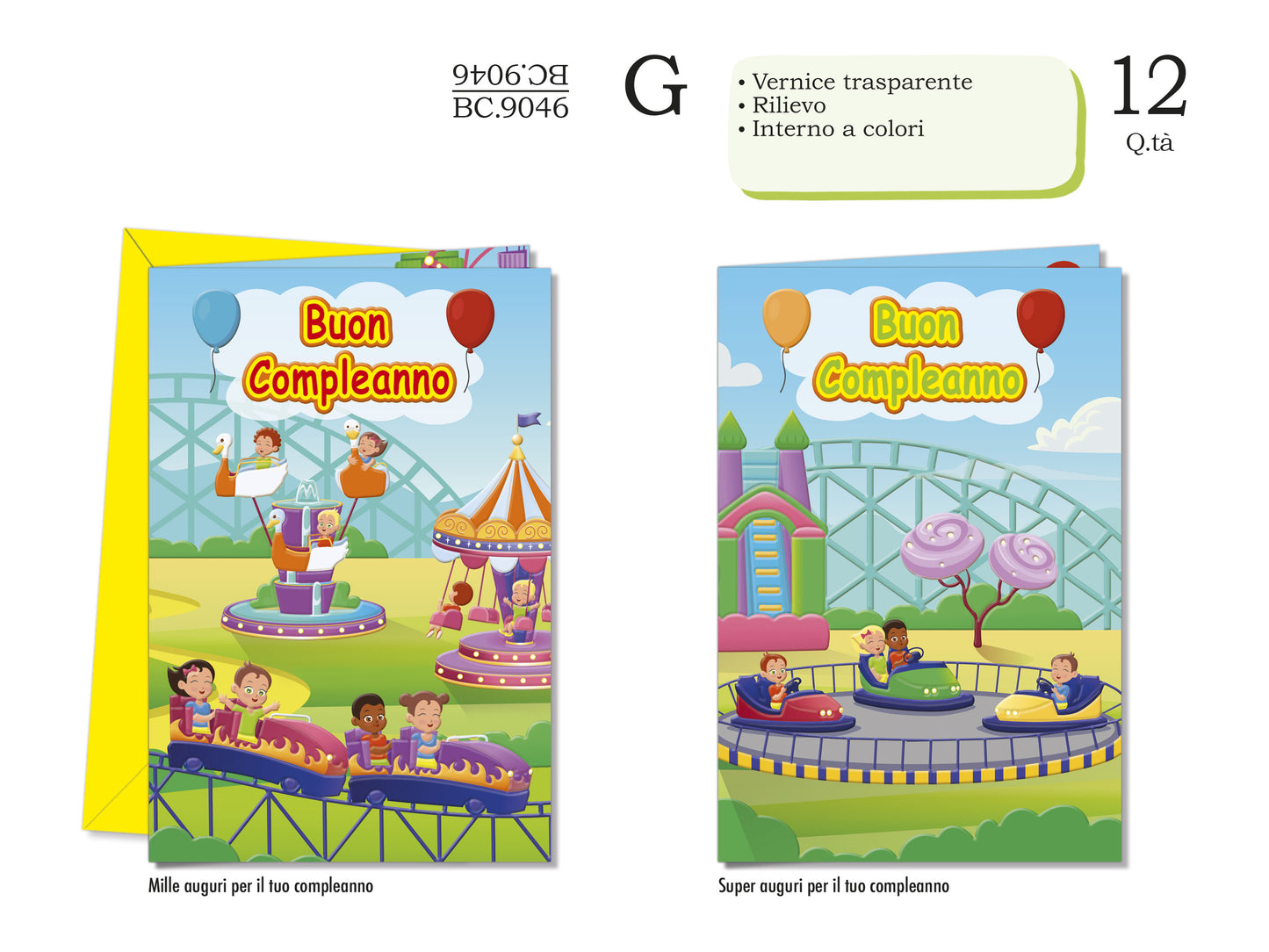 CROMO NB BIGLIETTO COMPLEANNO BAMBINI BC.9046