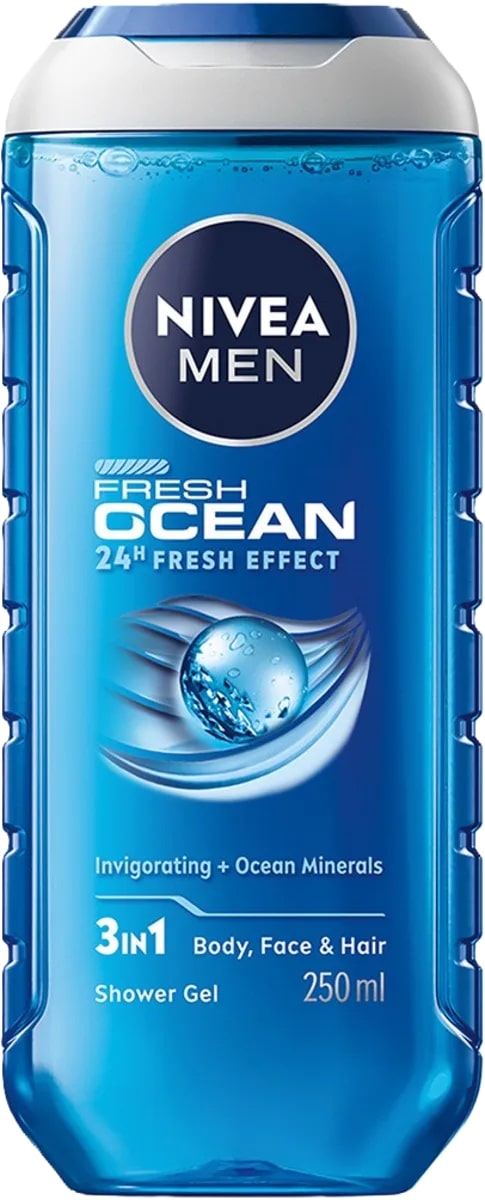 NIVEA MEN DOCCIA SHAMPOO 250ML FRESH OCEAN 24H FRESH EFFECT