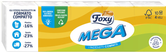 FOXY FAZZOLETTI MEGA COMPATTI 4 VELI X10