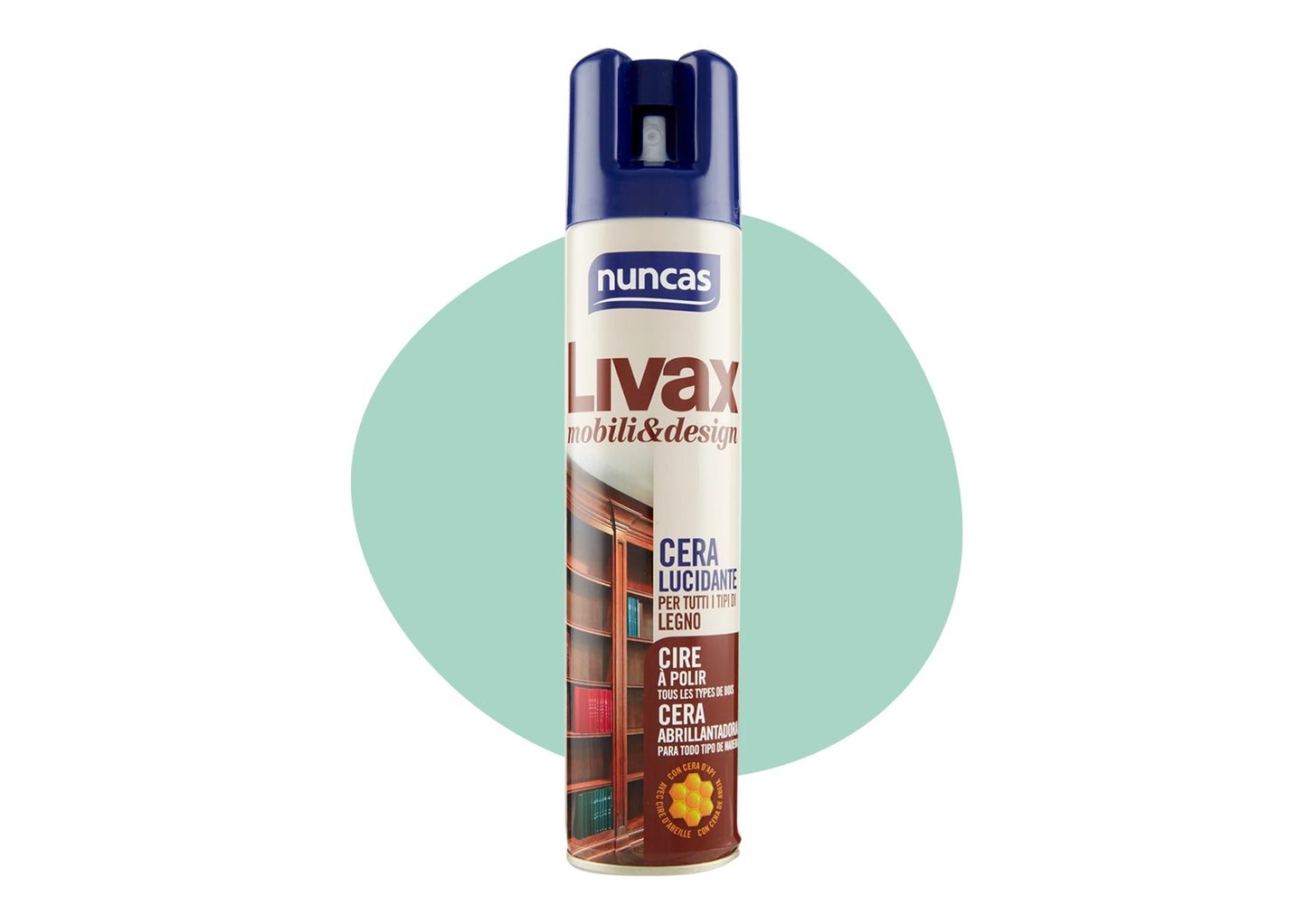 NUNCAS LIVAX MOBILI&DESIGN CERA LUCIDANTE PER TUTTI I TIPI DI LEGNO SPRAY 300ML CON CERA D'API