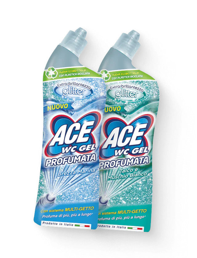 ACE WC GEL PROFUMATA 700ML GLITTER BREZZA MARINA - TALCO E MUSCHIO BIANCO