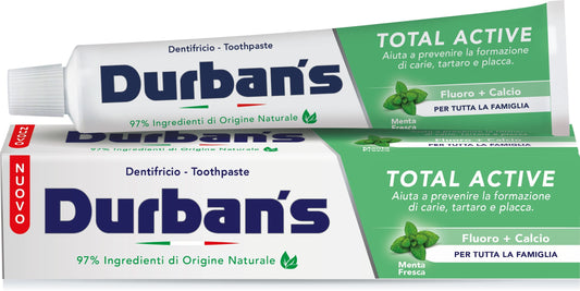 DURBAN'S DENTIFRICIO 75ML TOTAL ACTIVE FLUORO+CALCIO MENTA FRESCA
