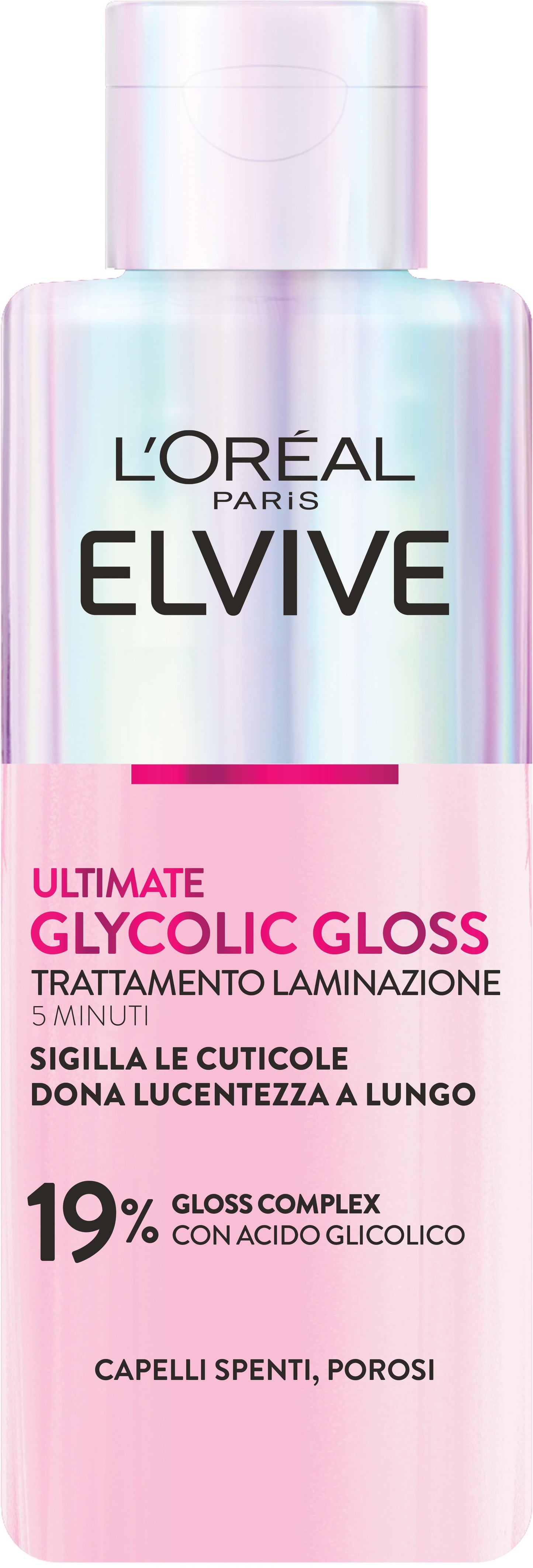 L'OREAL ELVIVE ULTIMATE GLYCOLIC GLOSS TRATTAMENTO LAMINAZIONE 5 MINUTI 200ML 19% GLOSS COMPLEX CON ACIDO GLICOLICO