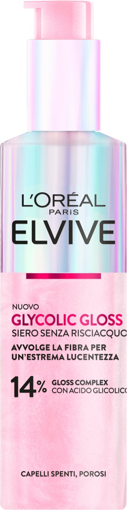 L'OREAL ELVIVE GLYCOLIC GLOSS SIERO SENZA RISCIACQUO 150ML 14% GLOSS COMPLEX CON ACIDO GLICOLICO