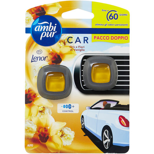 AMBIPUR CAR DEO USA&GETTA 2X2ML LENOR ORO E FIORI DI VANIGLIA 2PZ