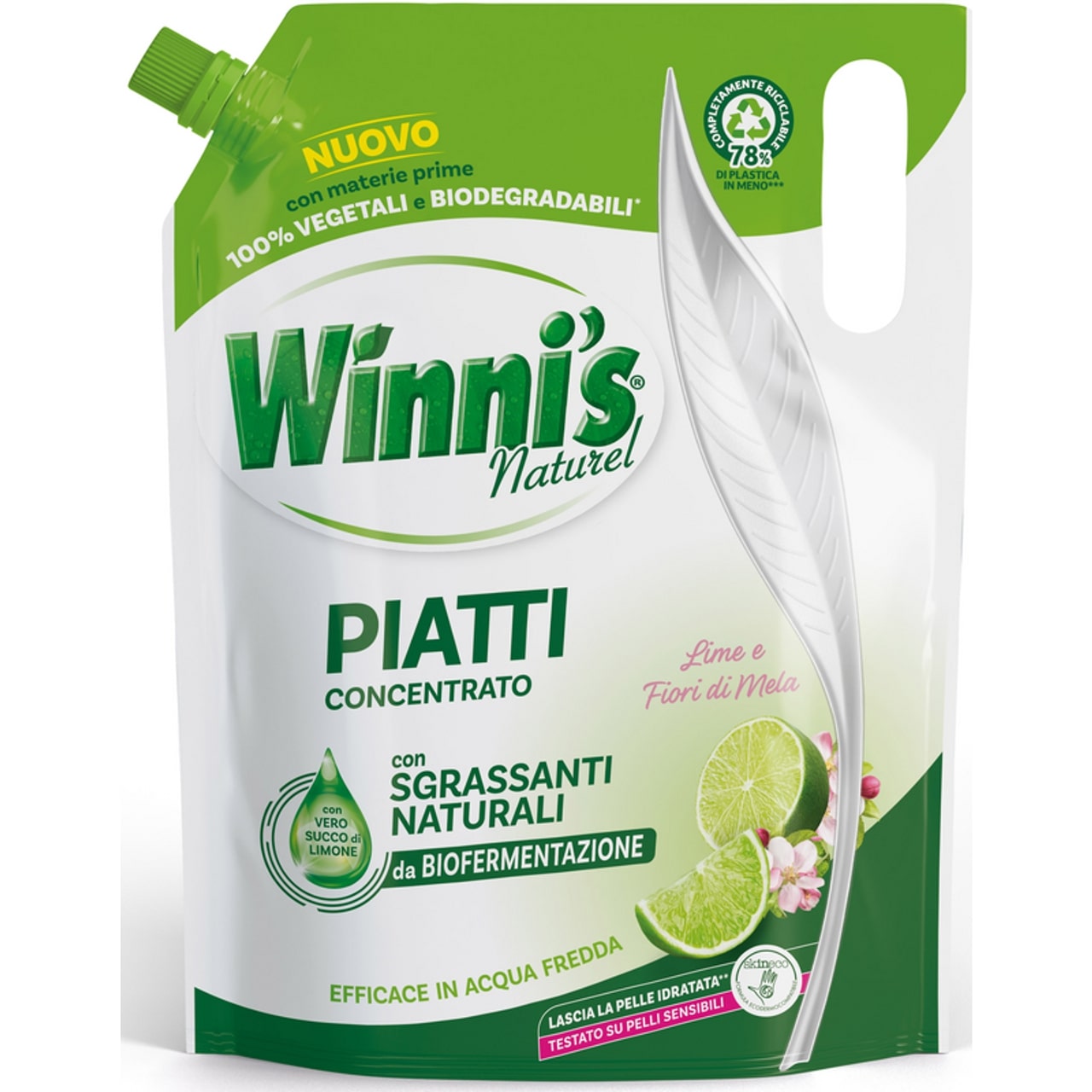 WINNI'S PIATTI CONCENTRATO ECORICARICA 900ML LIME E FIORI DI MELA