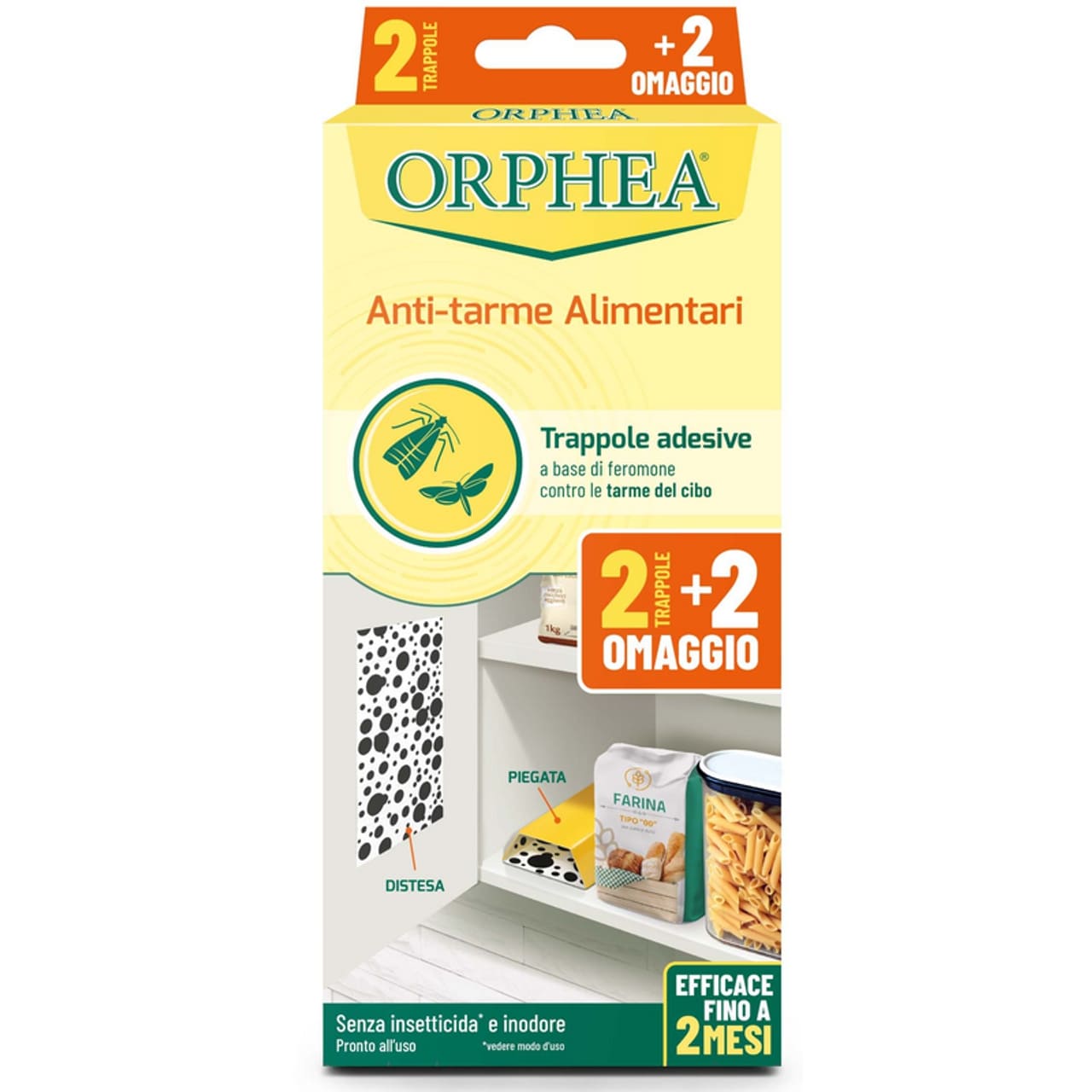 ORPHEA ANTI-TARME ALIMENTARI TRAPPOLE ADESIVE 2+2PZ
