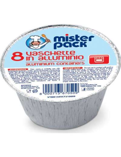 MISTERPACK 8 VASCHETTE ALLUMINIO CREME CARAMEL