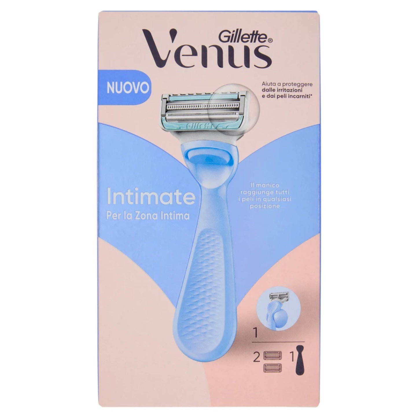 GILLETTE VENUS INTIMATE PER PELI E PELLE DELLA ZONA INTIMA RASOIO + 2 RICAMBI