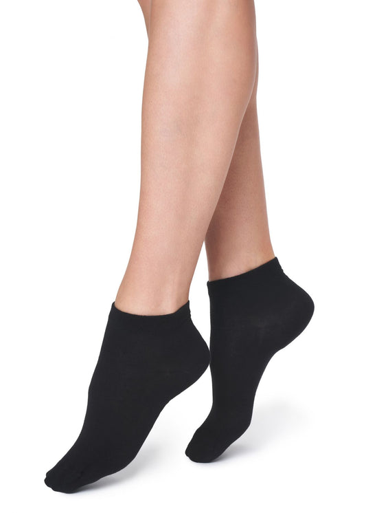 GOLDEN LADY CALZINO IN COTONE BORDO COMFORT TG. UNICA 3 PAIA NERO