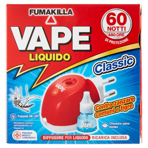 VAPE FUMAKILLA LIQUIDO CLASSIC DIFFUSORE 60 NOTTI RICARICA INCLUSA PRESIDIO MEDICO CHIRURGICO
