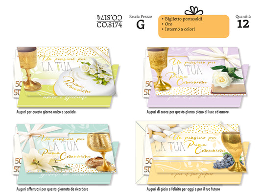 CROMO NB BIGLIETTO PORTASOLDI COMUNIONE FOTOGRAFICO CO.8174