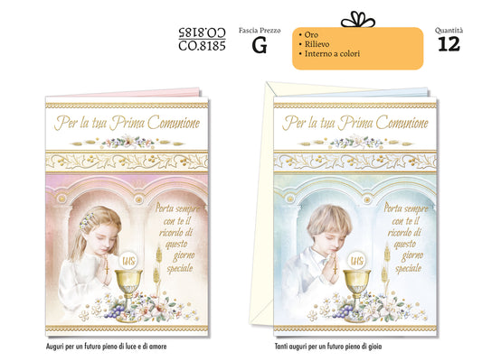 CROMO NB BIGLIETTO COMUNIONE BAMBINI CO.8185