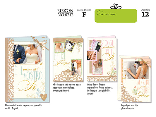 CROMO NB BIGLIETTO NOZZE ELEGANTI E FOTOGRAFICI NO.8212