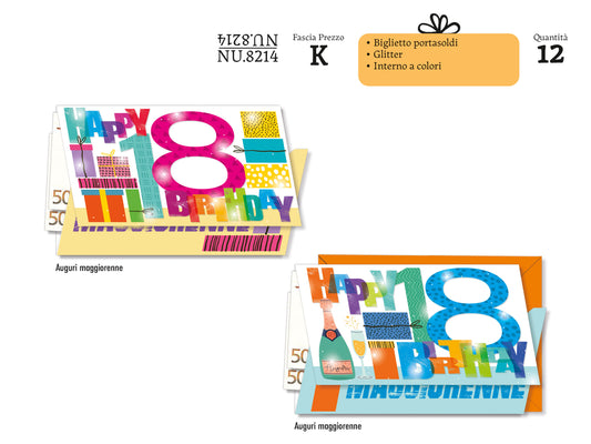 CROMO NB BIGLIETTO 18 ANNI PORTASOLDI NU.8214