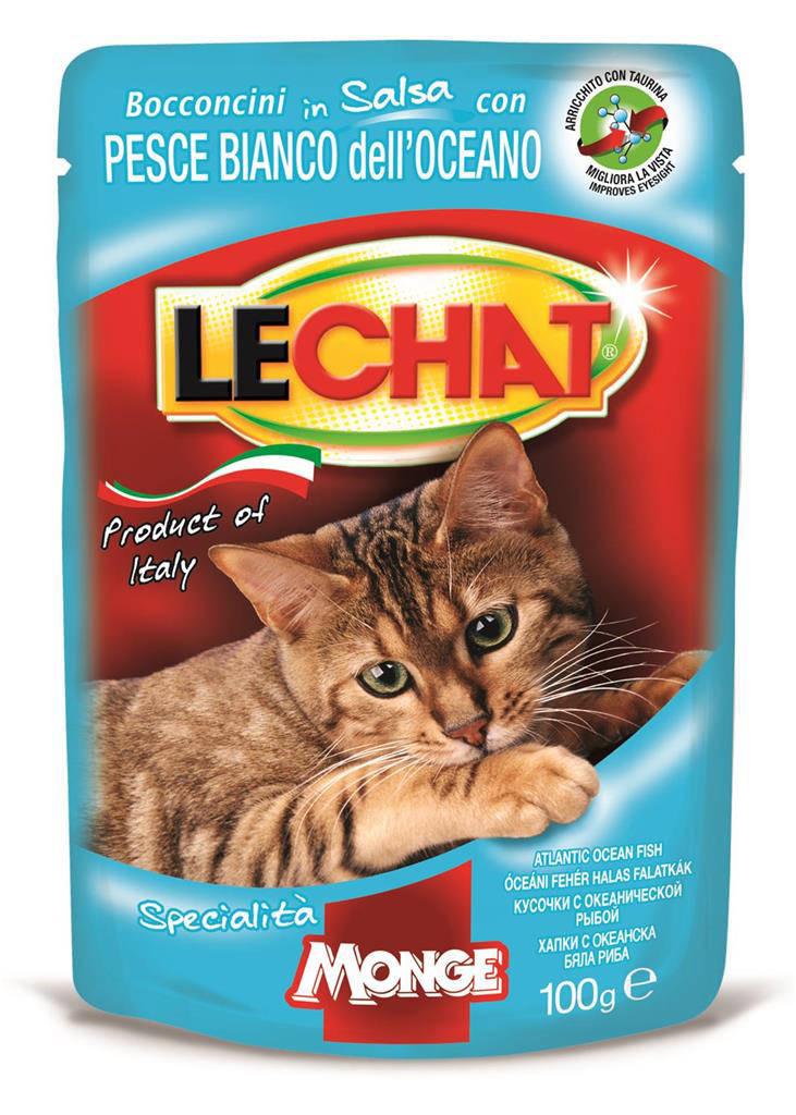 LECHAT BOCCONCINI IN SALSA 100G PESCE BIANCO DELL'OCEANO