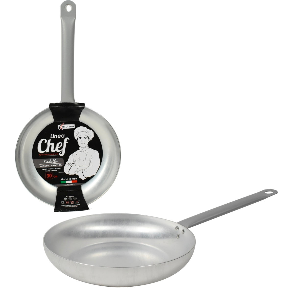 KASAVIVA CHEF PADELLA ALLUMINIO PURO CM.30