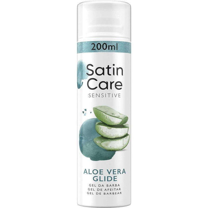 GILLETTE SATIN CARE GEL PER DEPILAZIONE 200ML SENSITIVE ALOE VERA GLIDE