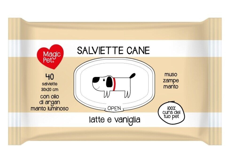 MAGIC PET SALVIETTE CANE CM.30X20 POP-UP 40PZ LATTE E VANIGLIA