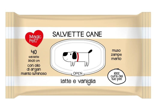 MAGIC PET SALVIETTE CANE CM.30X20 POP-UP 40PZ LATTE E VANIGLIA
