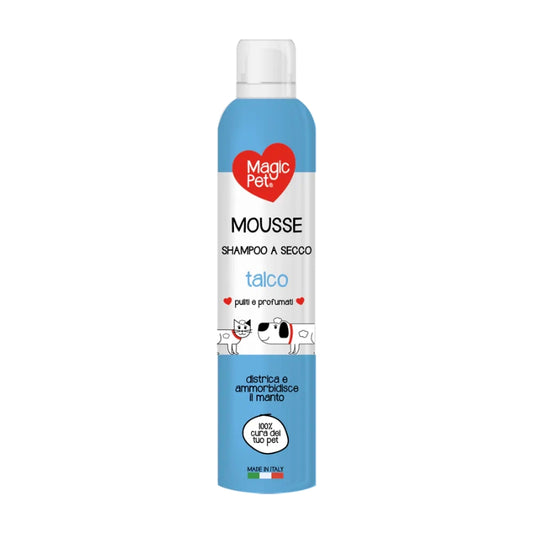 MAGIC PET MOUSSE SHAMPOO A SECCO PER CANI E GATTI 300ML TALCO