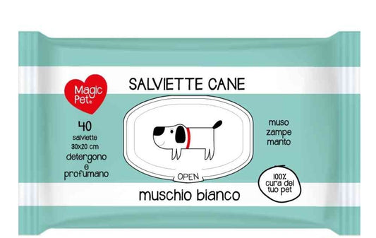 MAGIC PET SALVIETTE CANE CM.30X20 POP-UP 40PZ MUSCHIO BIANCO