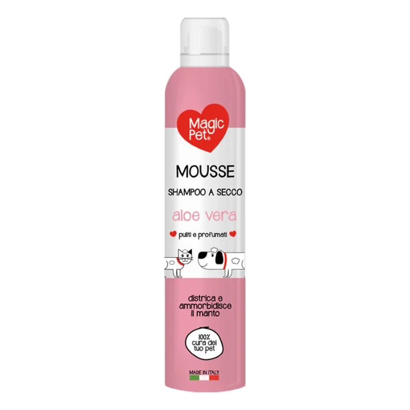 MAGIC PET MOUSSE SHAMPOO A SECCO PER CANI E GATTI 300ML ALOE