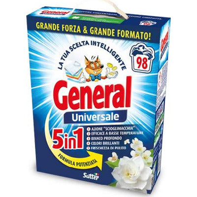 GENERAL POLVERE 5,40KG 98 LAVAGGI UNIVERSALE 5IN1 FORMULA POTENZIATA