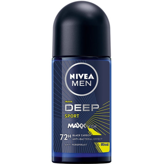 NIVEA MEN DEO ROLL-ON 50ML DEEP SPORT BLACK CARBON 72H