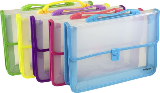 FATIGATI BORSA PORTADOCUMENTI TRASPARENTE A4 COLORI ASSORTITI