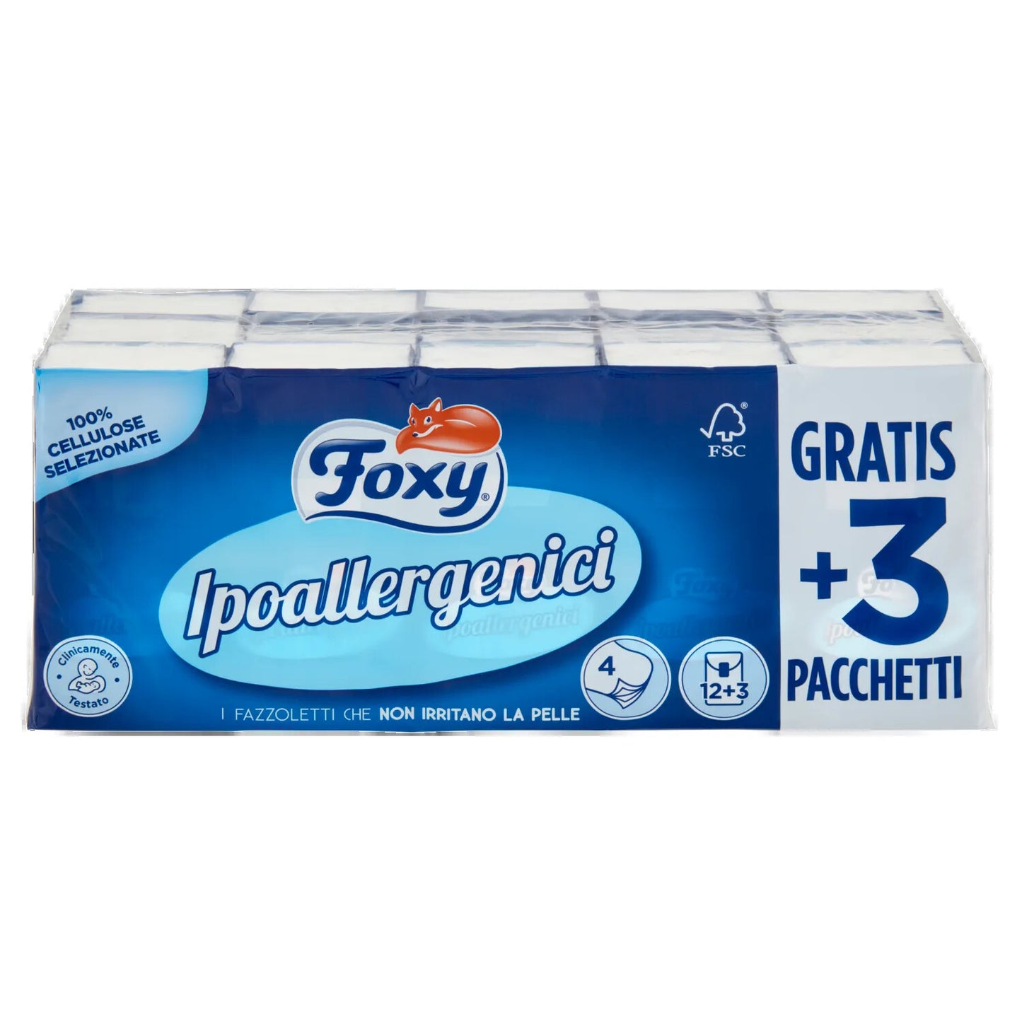 FOXY FAZZOLETTI IPOALLERGENICI X12+3