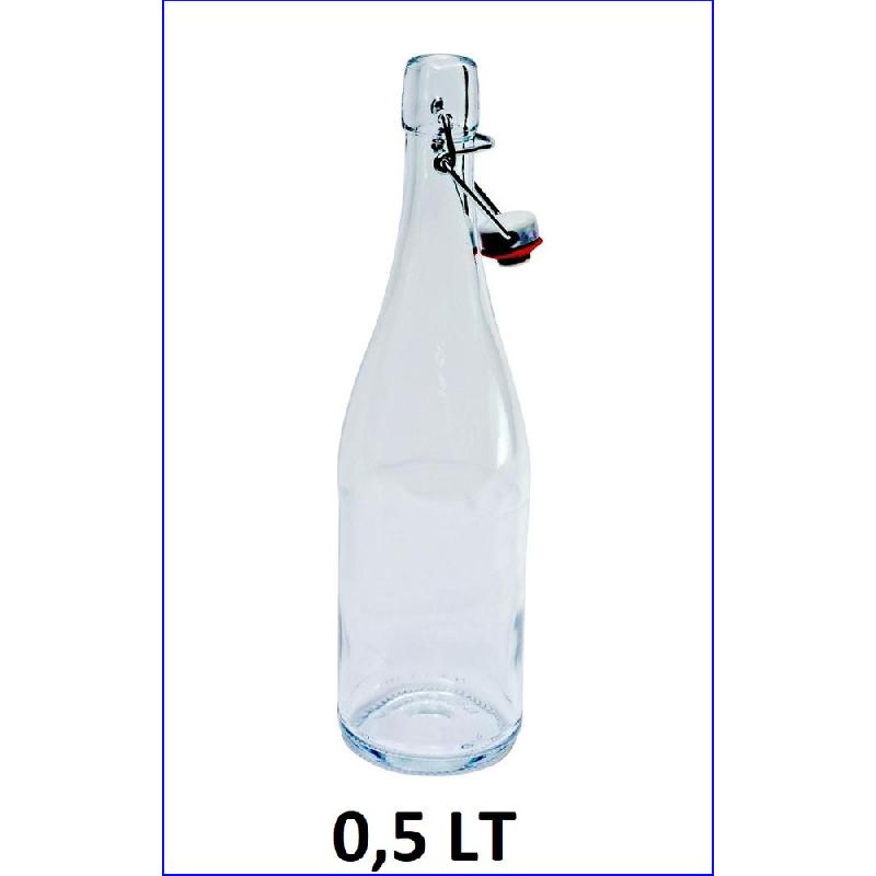 RCD BOTTIGLIA LISCIA IN VETRO CON TAPPO MECCANICO 0,5LT