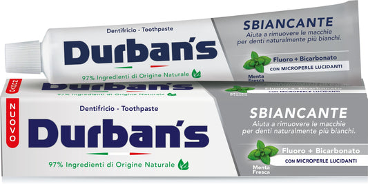 DURBAN'S DENTIFRICIO 75ML SBIANCANTE FLUORO + BICARBONATO MENTA FRESCA