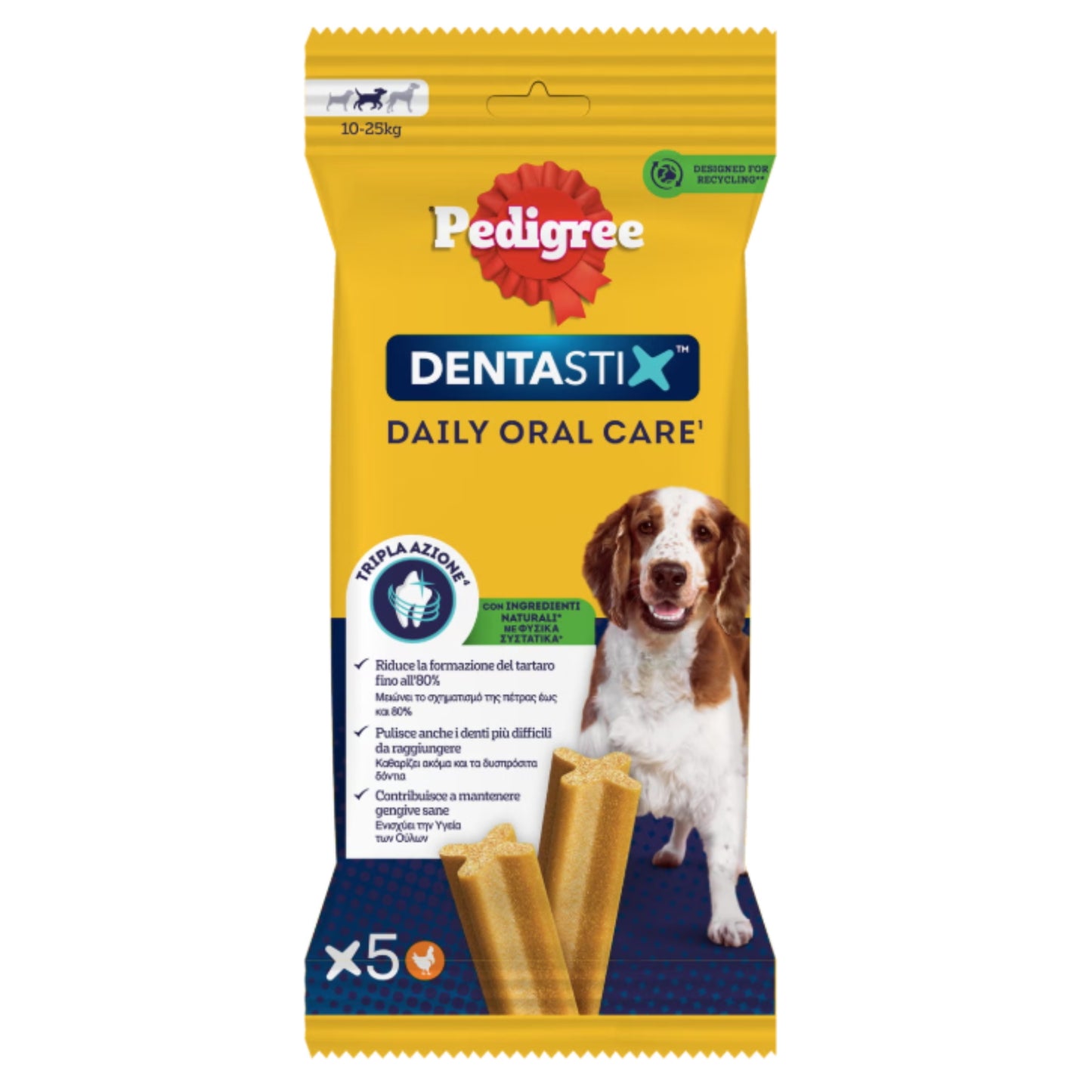 PEDIGREE DENTASTIX MEDIUM 10-25KG 128G X5