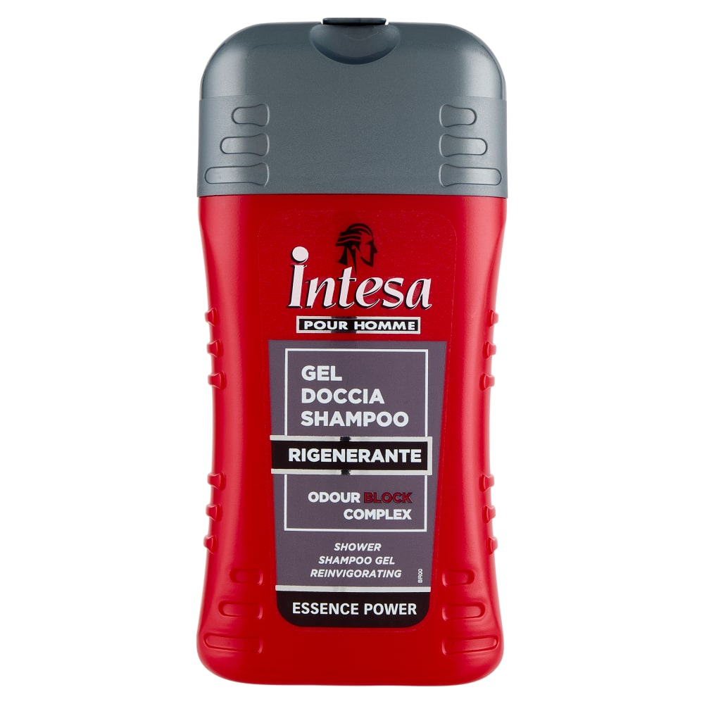 INTESA POUR HOMME GEL DOCCIA SHAMPOO 250ML RIGENERANTE ODOUR BLOCK COMPLEX ESSENCE POWER