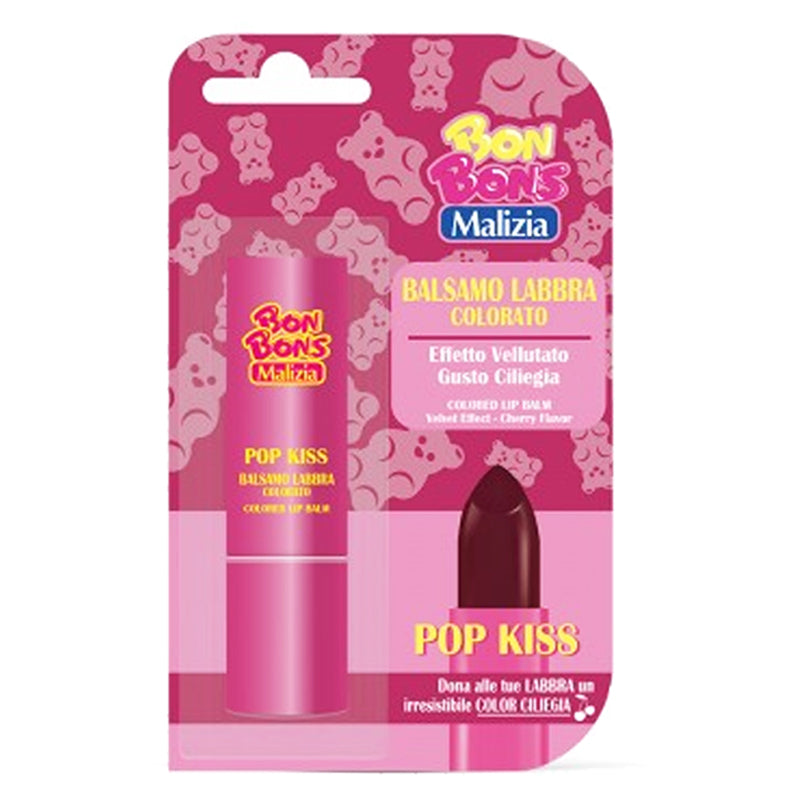 MALIZIA BON BONS BALSAMO LABBRA COLORATO 3,5ML POP KISS GUSTO CILIEGIA