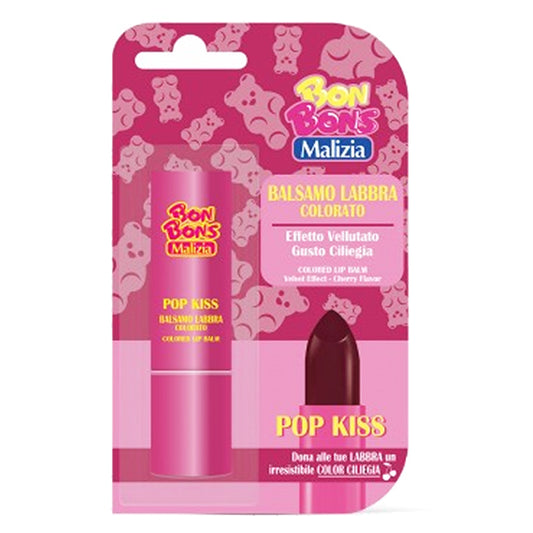 MALIZIA BON BONS BALSAMO LABBRA COLORATO 3,5ML POP KISS GUSTO CILIEGIA