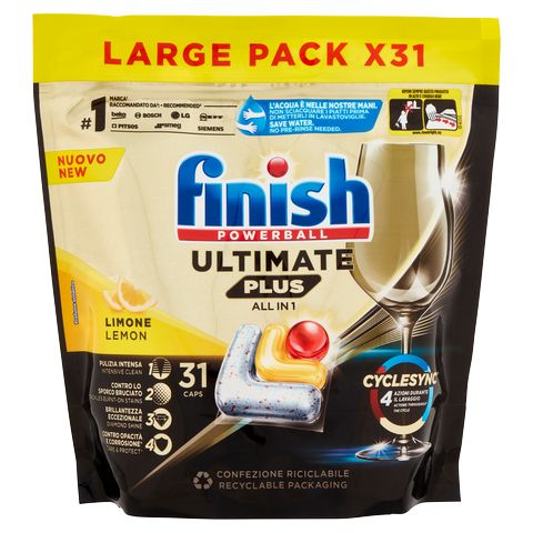 FINISH POWERBALL ULTIMATE PLUS ALL IN 1 X31 CAPS LIMONE LARGE PACK