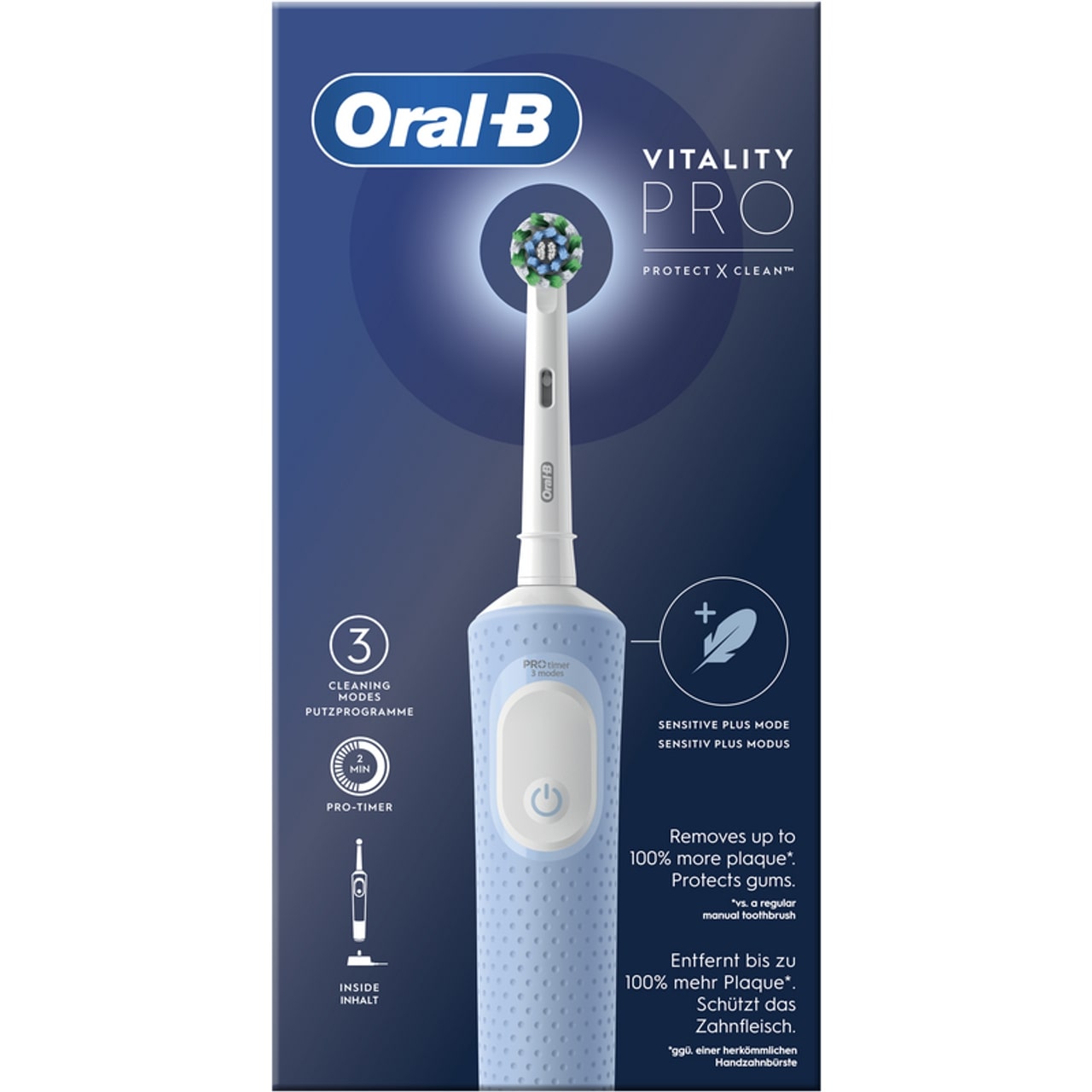 ORAL-B SPAZZOLINO ELETTRICO VITALITY PRO TIMER 3 CLEANING MODES BLUE