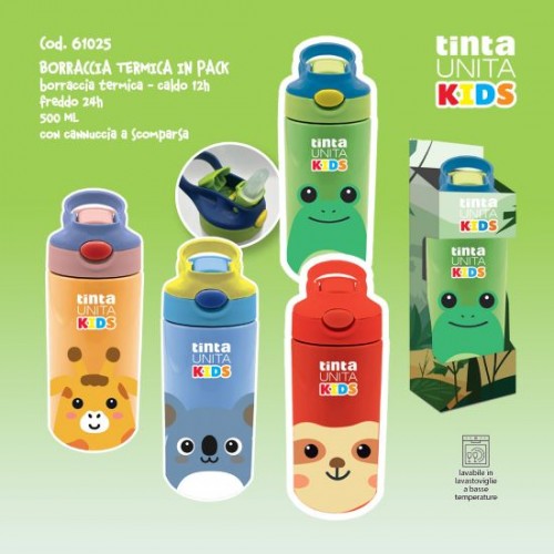 TINTA UNITA KIDS BORRACCIA TERMICA IN ACCIAIO 500ML ART.61025 ASSORTITA