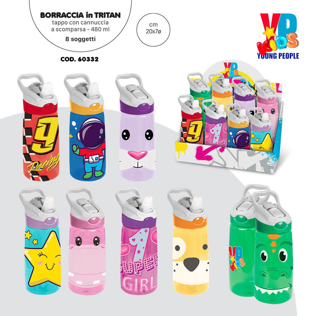 TINTA UNITA KIDS BORRACCIA IN TRITAN 480ML ASSORTITA