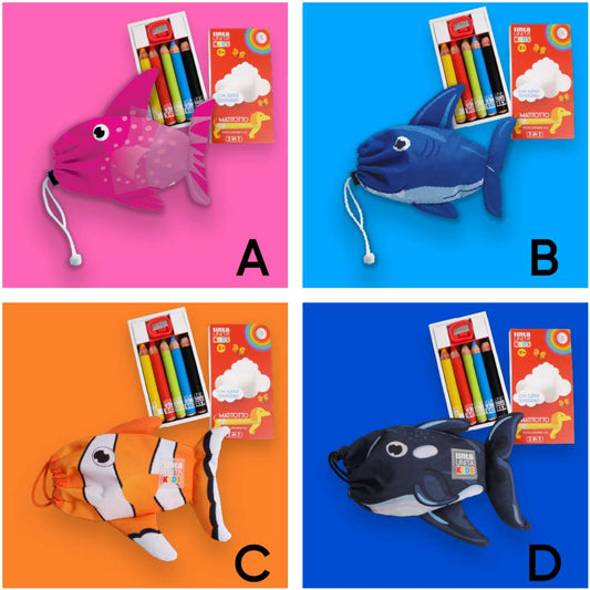 TINTA UNITA KIDS BUSTINA CON SCATOLA DA 5 MATITONI 3IN1 E TEMPERINO ASSORTITA ART.61022