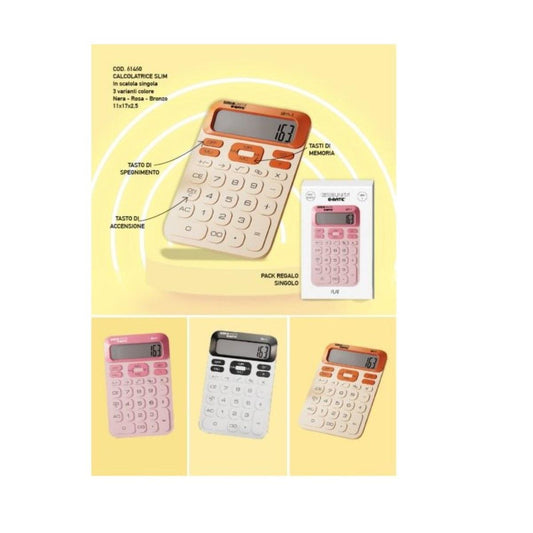 TINTA UNITA CALCOLATRICE DA TAVOLO FLAT 12 CIFRE COD.61640