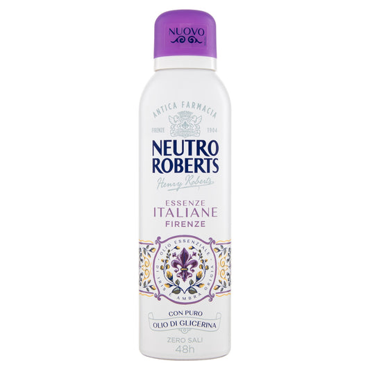 NEUTRO ROBERTS DEO SPRAY 200ML ESSENZE ITALIANE FIRENZE OLIO ESSENZIALE DI IRIS E AMBRA GRIGIA CON OLIO DI GLICERINA