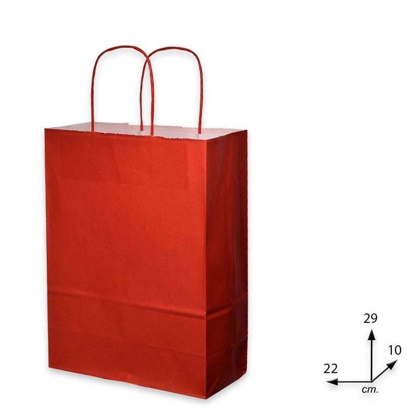 SHOPPER CARTA MANICO RITORTO 22+10X29 RS VARI COLORI