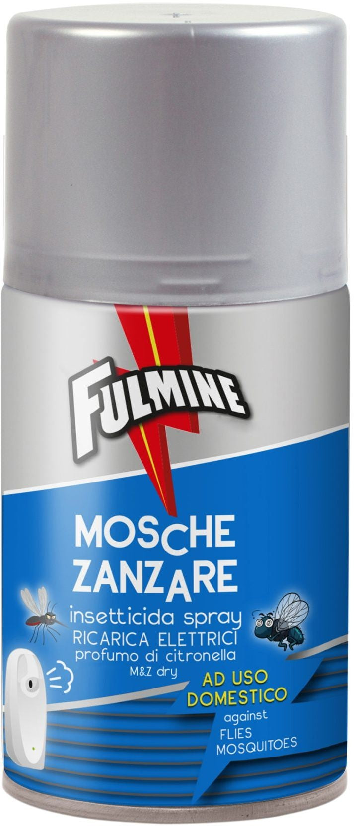 FLASH FULMINE MOSCHE E ZANZARE INSETTICIDA SPRAY RICARICA MATIC ELETTRICA 250ML PROFUMO DI CITRONELLA