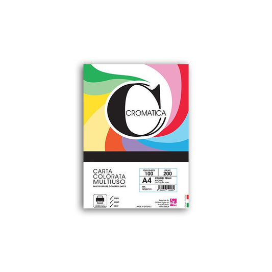 CWR CARTA COLORATA MULTIUSO 100 FOGLI 200GR AVORIO