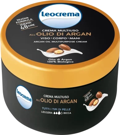 LEOCREMA CREMA CORPO 300ML MULTIUSO OLIO DI ARGAN VISO CORPO MANI